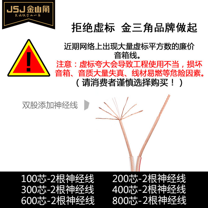 金三角专业音响线材喇叭线发烧无氧铜音箱线音频散线JSJ FD-C-图3