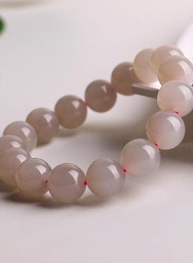 和田玉单圈手串藕粉色玉手饰女款