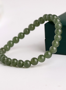 天然湖水绿圆珠6mm手串青玉新款