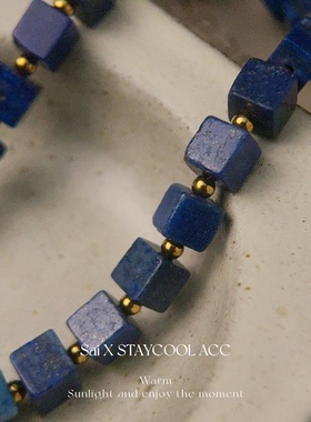 6mm方糖方形串珠项链女士高级感锁骨链北欧复古毛衣链气质