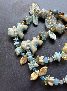 西高地与蝴蝶 串珠手链 捷克珠手链 手作手链 小狗手链