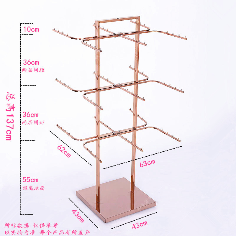 挂内衣内裤展示架落地双面挂陈列架文胸袜子多功能移动服装店货架-图3