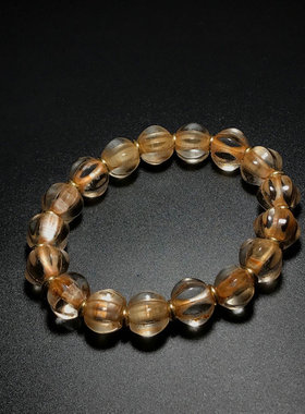 古玩藏传老水晶瓜棱珠子手串手链收藏白水晶珠文玩老佛珠男女手持