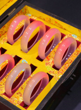 精品收藏级老翡翠女款手镯老坑冰种桃粉老翠玉旺夫百搭款老玉手环