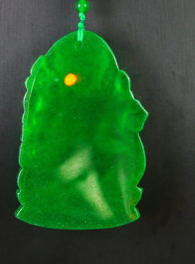 精品高冰种老翡翠观音菩萨吊坠挂件绿翡翠雕件男女款翠玉项链