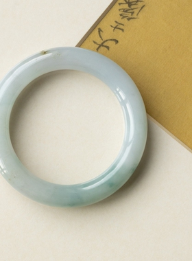 泼墨。正圆条A货天然翡翠  玉镯/手镯  证全。内径55MM （原3980