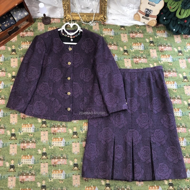 ZDAMIAO精品中古vintage小香风粗花呢编织金扣古着短外套女西装,淘宝优惠券,粉丝福利购,淘宝优惠卷