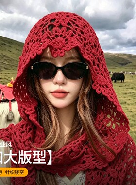 夏季女款镂空钩花透气针织帽