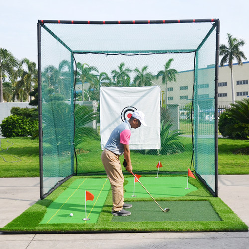 GOLF 高尔夫球练习网 专业打击笼 挥杆练习器 配推杆果岭 套装 - 图0