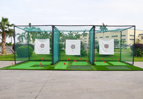 GOLF 高尔夫球练习网 专业打击笼 挥杆练习器 配推杆果岭 套装 - 图1