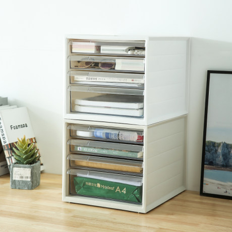 Acrylic A4 Paper File Cabinet Desktop Storage Box Drawer Shelf Desk Organizing Box Stationery Storage Cabinet
