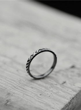 知白守黑窗花做旧复古足银刻字