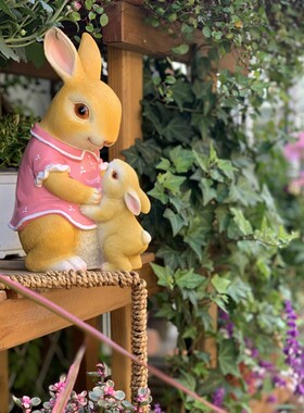 小兔子树脂工艺品仿真园艺露台
