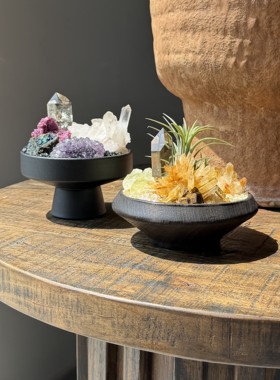 天然黄水晶菊花晶原石能量晶簇侘寂风微景观灵动生机摆件桌面装饰