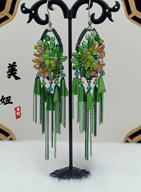 波西米亚复古民族风欧美流苏耳环手工饰品显脸瘦耳饰夸张长款耳坠
