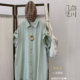 Kitchenchuan 825323 summer loose large size fat mm casual lazy knee long ruffled shirt skirt