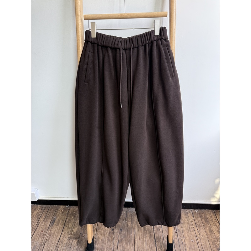 WE女装45497冬季韩版宽松大码胖mm休闲高腰加绒加厚阔腿直筒长裤 - 图1