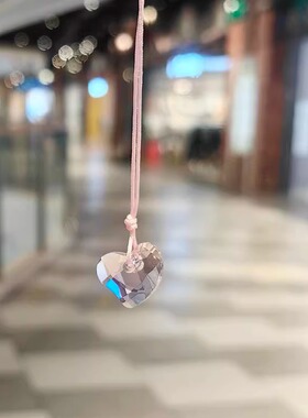 奥地利水晶粉色桃心吊坠