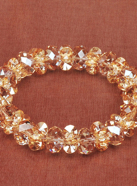 进口彩白色香槟金华丽风水晶手链