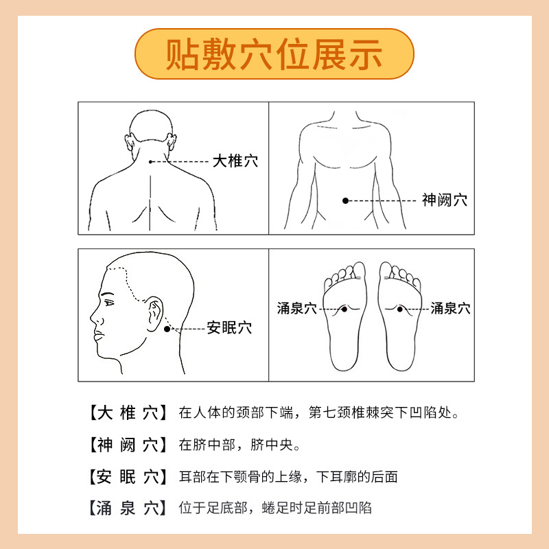 白云山舒眠保健贴安神助眠改善睡眠神器失眠快速入睡药重度安眠秒-图2