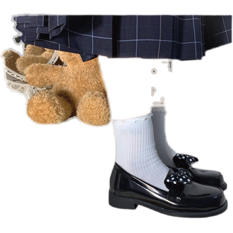 欧奈穿B品 熊熊星球原创基础款正统小皮鞋中跟JK制服鞋单鞋女学生 - 图3