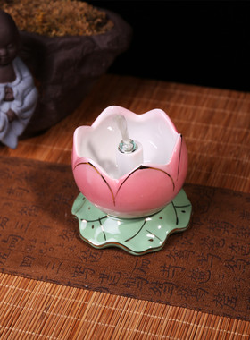 长明陶瓷灯架供佛灯烛台莲花灯