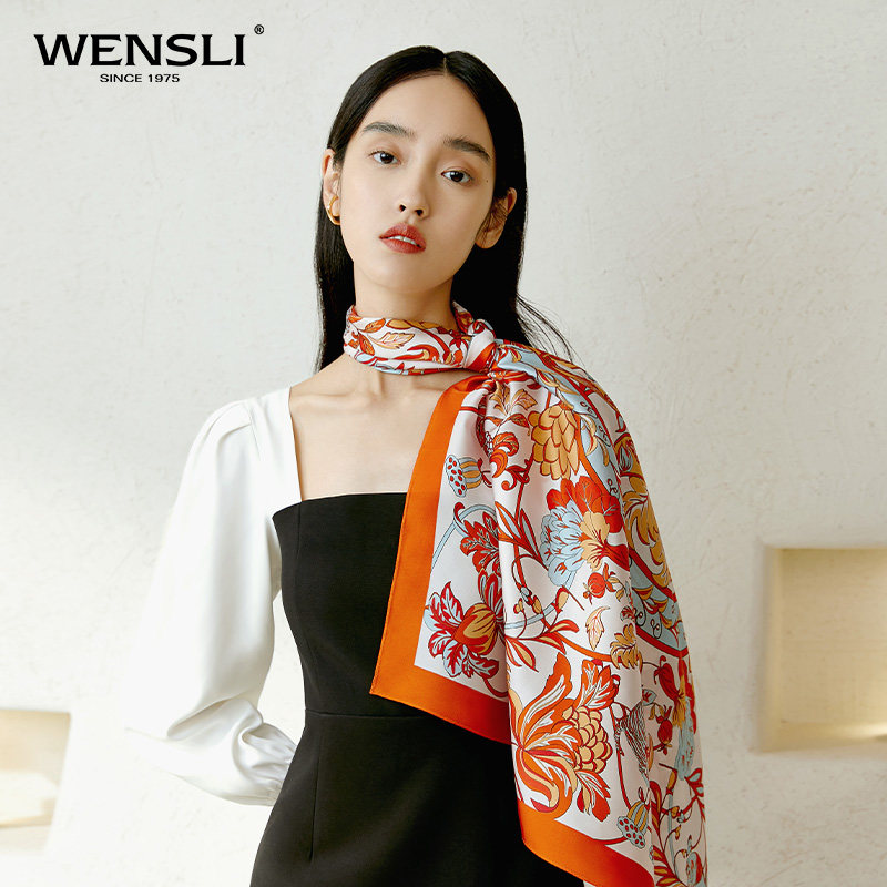 万事利桑蚕丝丝巾夏季大方巾女礼盒 万事利围巾/丝巾/披肩
