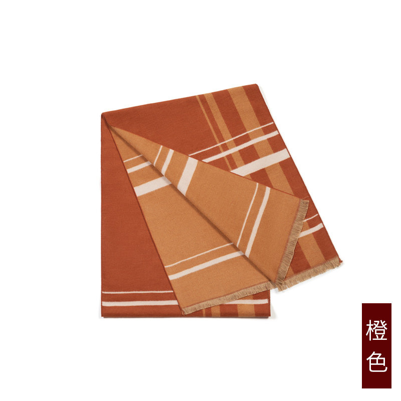 万事利新品真丝绒保暖厚款绅格围脖 万事利围巾/丝巾/披肩