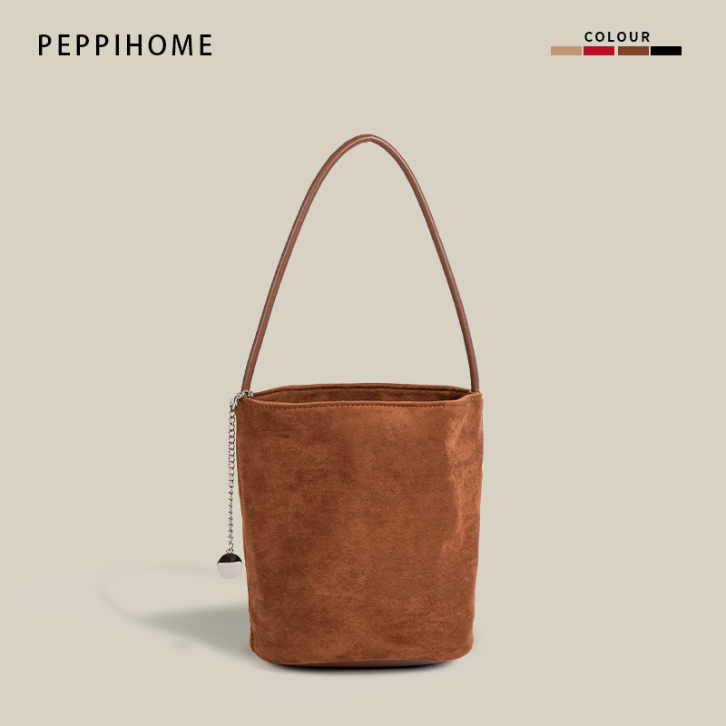 PEPPIHOME包包女式2025新款轻奢小众高级感水桶包上班杂物小拎包 - 图1