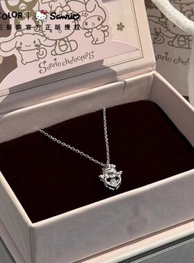 智威x三丽鸥凯蒂猫项链S925银高级小众设计生日礼物送女生