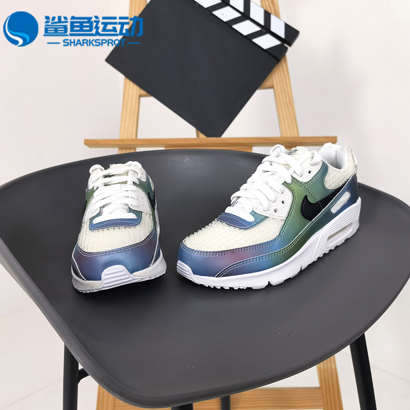 Nike/耐克正品AIR MAX 90 20(GS)大童渐变镭射气垫跑步鞋CT9631-图2