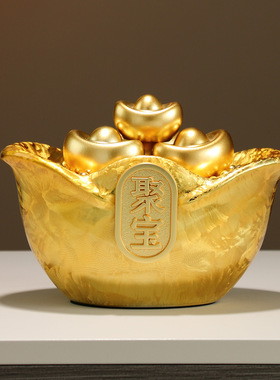 陶瓷招财聚宝盆元宝摆件开业礼