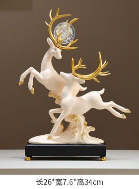 一路高升鹿招财摆件入宅礼物