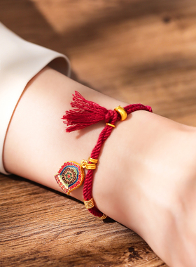 老克勒古法黄金烧蓝十相自在吊坠