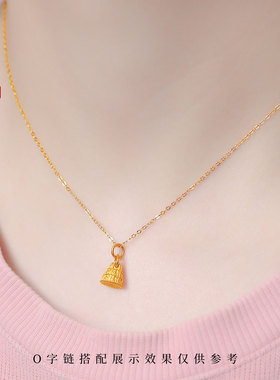 老克勒古法黄金多宝佛塔吊坠足金