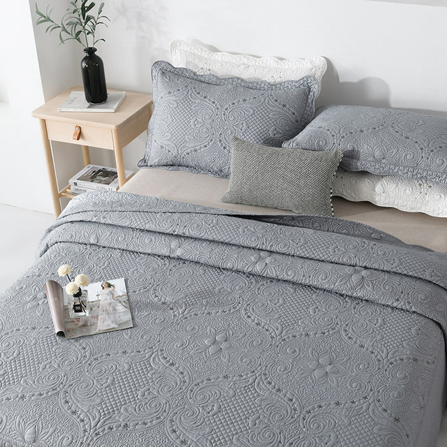 European style foreign trade grey bed sheet double-sided cotton bed cover