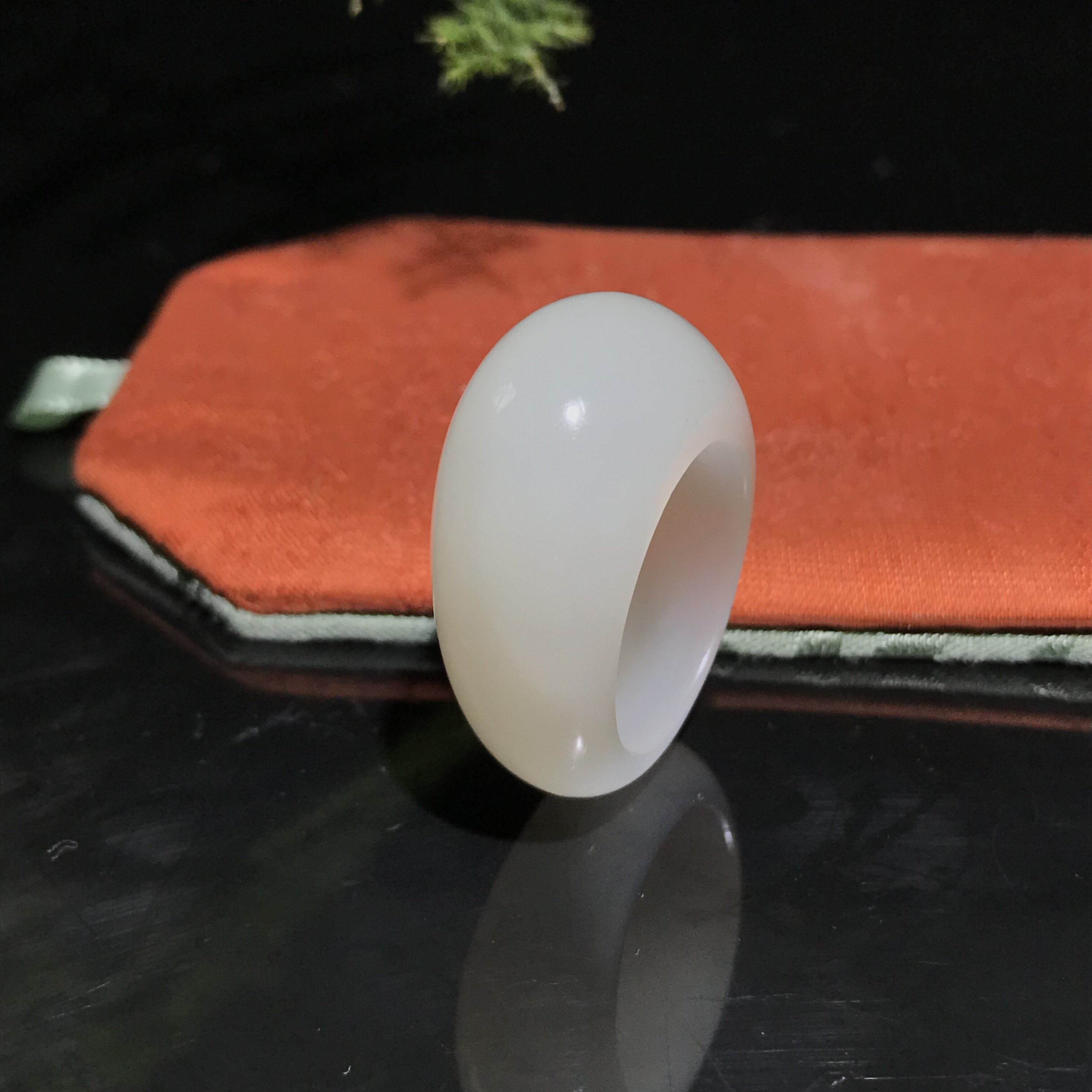 Ruxian Jade Tao Xinjiang Hotan Jade Ruoqiang Ice Yellow Mouth Bun Ring Oily goose yellow warm color shows elegance