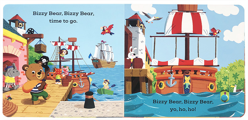英文原版小熊很忙系列绘本 Bizzy Bear: Pirate Adventure 海盗探险 忙碌的小熊机关纸板书低幼儿童英语认知启蒙玩具书