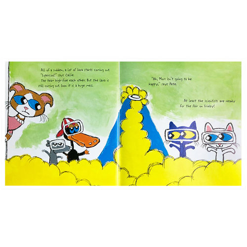 James dean英文原版绘本 Pete the Cat and the Supercool Science Fair皮特猫绘本图画书附贴纸 亲子幽默图画故事读物 3-6岁 - 图1