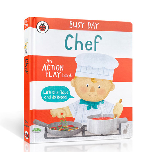 英文原版Ladybird 小瓢虫职业启蒙Busy Day: Chef厨师Astronaut火车司机Vet 兽医Farmer忙碌的一天Firefighter消防员绘本操作书 - 图3