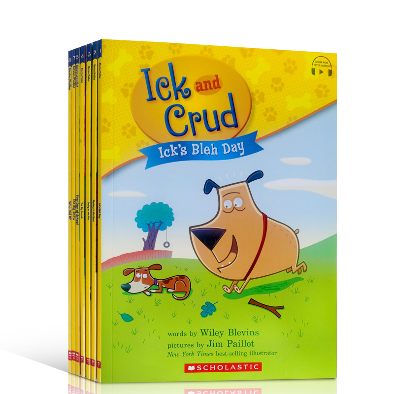送音频胖狗和瘦狗ick And Crud 7册英文原版全彩scholastic Branches Acorn 学乐大树分级读物桥梁章节书可搭haggis And Tank