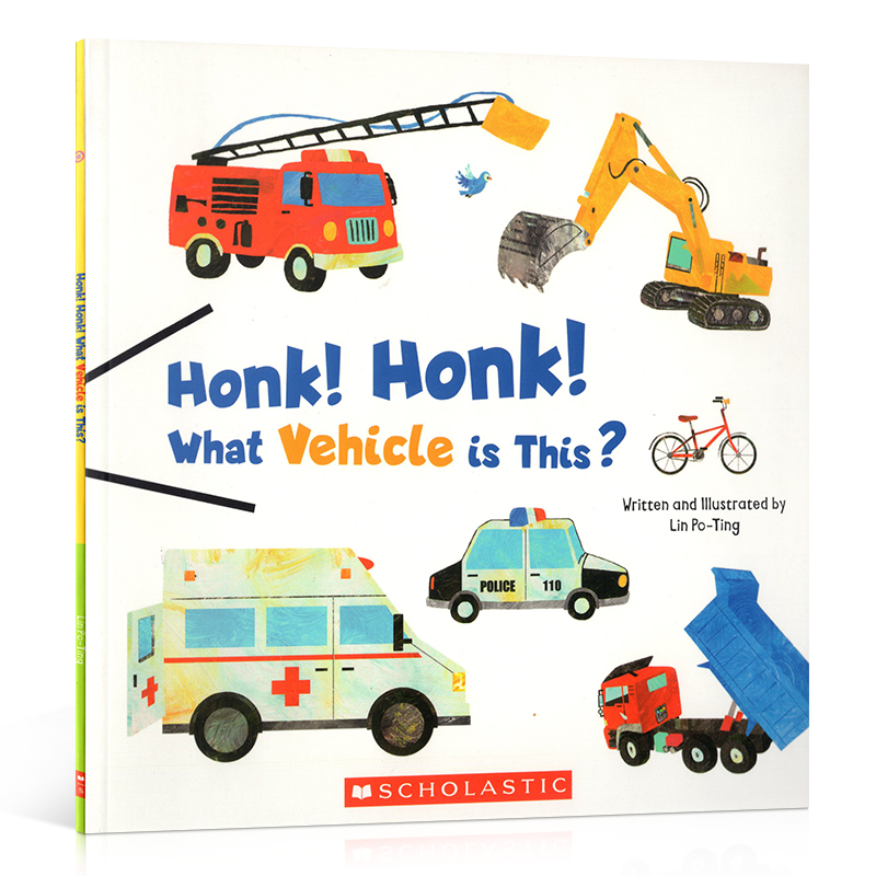 英文原版 Honk! Honk! What Vehicle Is This?叭叭叭这是什么车听声辨别是什么车宝宝听觉训练3-6岁幼儿宝宝启蒙绘本平装-图3