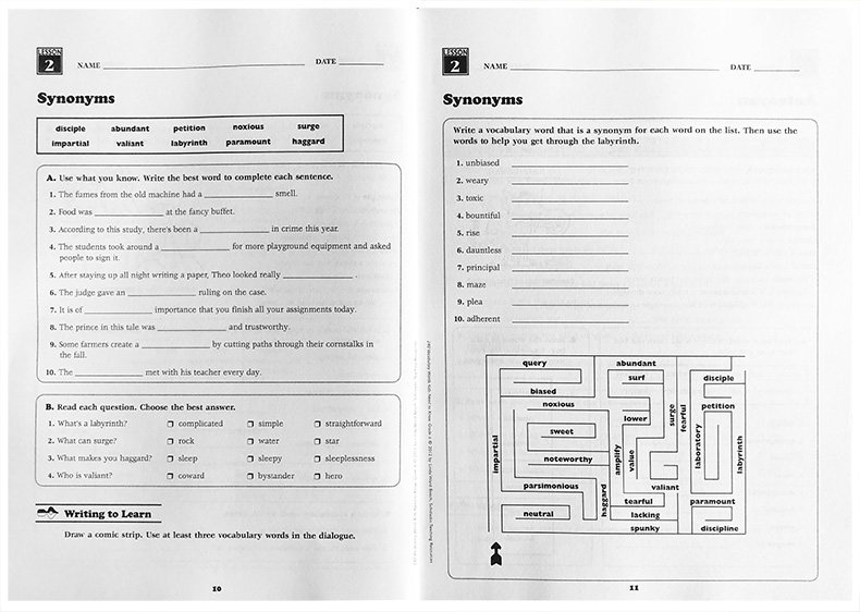 六年级孩子需要知道的240个单词240 Vocabulary Words Kids Need to Know: Grade 6英文原版Scholastic学乐儿童词汇启蒙教辅练习册