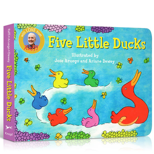 英文原版songs to read: Five Little Ducks五只小鸭子 数字唱读童谣绘本 廖彩杏推荐同名儿童入门启蒙儿歌撕不烂纸板书 - 图3