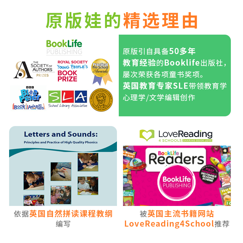 正版点读版Booklife Readers自然拼读分级阅读进阶级4+阶/5-6阶42册儿童英语教材绘本英国母语CVC音素字母卡片支持小火箭小book-图1