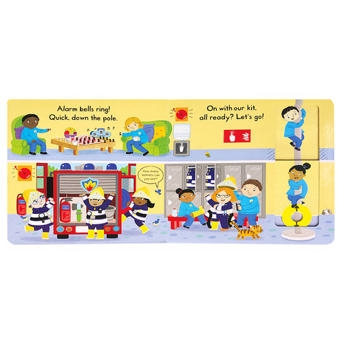 110元5本Busy book系列英文原版绘本Fire Station繁忙碌系列消防局zoo Swimming公园Park机场Airport宝宝启蒙认知手指机关推拉书 - 图2