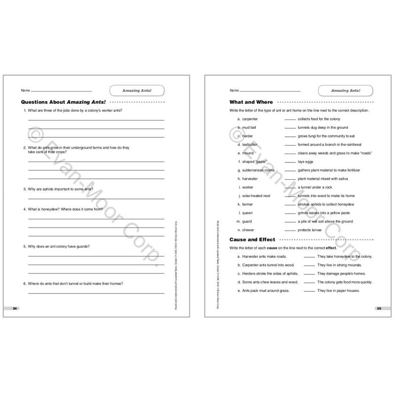 英文原版Read and Understand with Leveled Texts Grade 5 分级阅读理解练习 五年级Evan Moor美国加州小学家庭教辅练习册6-9岁 - 图2