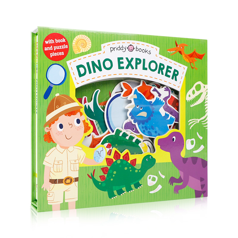 英文原版进口小小角色扮演家Let's Pretend：Dino Explorer 低幼儿童英语启蒙认知绘本 宝宝撕不烂纸板书 亲子互动共读玩具书