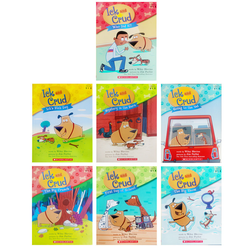 送音频胖狗和瘦狗ick And Crud 7册英文原版全彩scholastic Branches Acorn 学乐大树分级读物桥梁章节书可搭haggis And Tank
