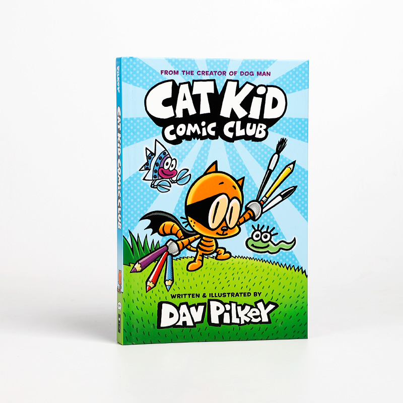 送音频英文原版Cat Kid Comic Club (Hardcover)狗狗侦探-小彼蒂的漫画俱乐部Dog Man作者新作儿童漫画指导动手能力彩色插图精装 - 图3